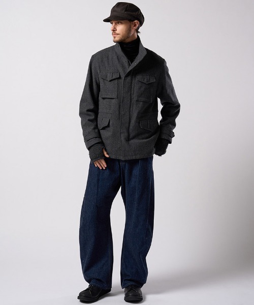 wjk（ダヴルジェイケイ）の「mko13615- fancy yarn knit hand warmer ニットハンドウォーマー(8001 wn10j)（手袋・メンズ・ブラック/ホワイト/チャコール・FREE）」の10枚目の写真