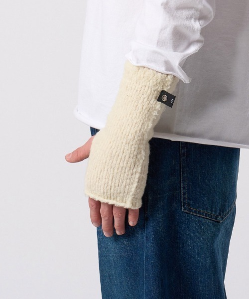 wjk（ダヴルジェイケイ）の「mko13615- fancy yarn knit hand warmer ニットハンドウォーマー(8001 wn10j)（手袋・メンズ・ブラック/ホワイト/チャコール・FREE）」の11枚目の写真