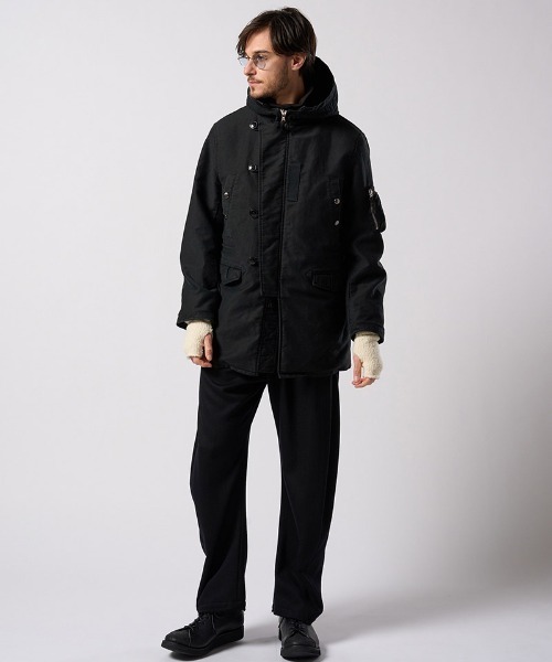 wjk（ダヴルジェイケイ）の「mko13615- fancy yarn knit hand warmer ニットハンドウォーマー(8001 wn10j)（手袋・メンズ・ブラック/ホワイト/チャコール・FREE）」の13枚目の写真