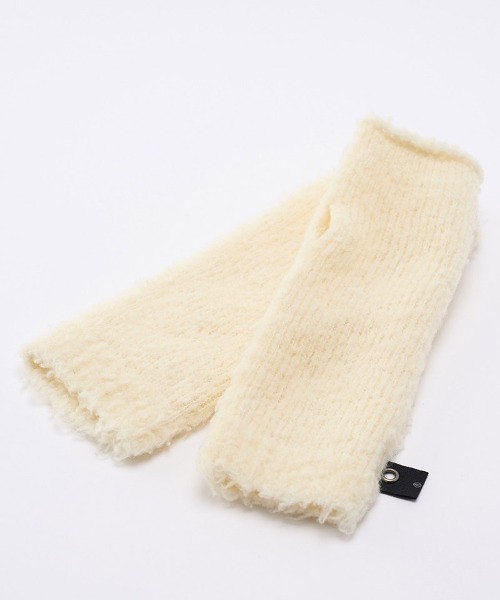 wjk（ダヴルジェイケイ）の「mko13615- fancy yarn knit hand warmer ニットハンドウォーマー(8001 wn10j)（手袋・メンズ・ブラック/ホワイト/チャコール・FREE）」の14枚目の写真