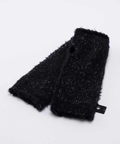 wjk（ダヴルジェイケイ）の「mko13615- fancy yarn knit hand warmer ニットハンドウォーマー(8001 wn10j)（手袋・メンズ・ブラック/ホワイト/チャコール・FREE）」の16枚目の写真