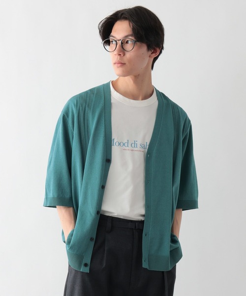 新品　LUZeSOMBRA / Domingo　カーディガン　ノーカラー　Ｌ 洗えるサラサマサマーカーディガン/5分袖/647591（カーディガン/ボレロ