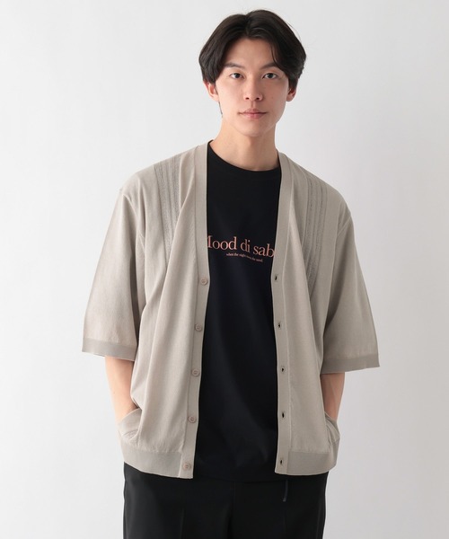 GLOBAL WORK(グローバルワーク)の「洗えるサラサマサマーカーディガン/5分袖/647591(カーディガン/ボレロ・メンズ・チャコールグレー/ブルー/グリーン/グレイッシュベージュ/ブラック・XL/L/M/S)」の18枚目の写真