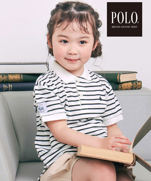 SLAP SLIP(スラップスリップ)の「【POLO BCS(ポロ・ビーシーエス)×SLAP SLIPコラボ】無地&ボーダー柄半袖ポロシャツ(80~130cm)(ポロシャツ・キッズ・ホワイト系その他/ネイビー・130cm/120cm/100cm/110cm/90cm/80cm)」の1枚目の写真