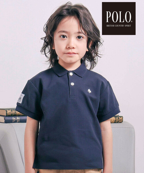SLAP SLIP(スラップスリップ)の「【POLO BCS(ポロ・ビーシーエス)×SLAP SLIPコラボ】無地&ボーダー柄半袖ポロシャツ(80~130cm)(ポロシャツ・キッズ・ホワイト系その他/ネイビー・130cm/120cm/100cm/110cm/90cm/80cm)」の2枚目の写真