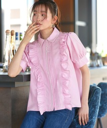 チュール」に該当するトップス（ピンク/桃色系・フリル）ファッション