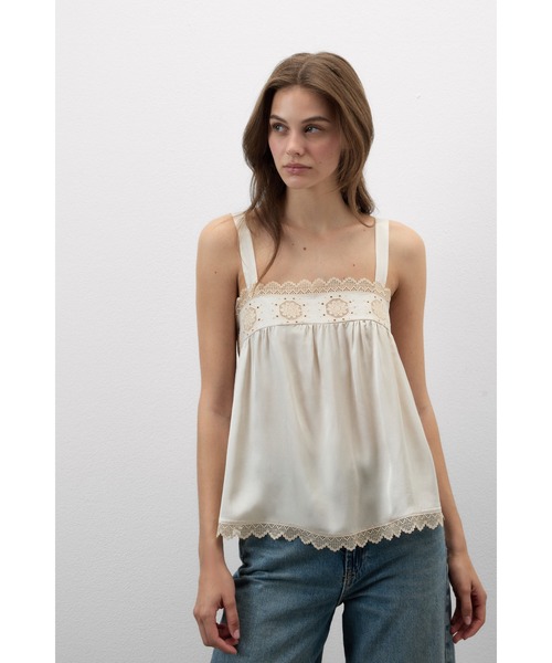 Intimissimi(インティミッシミ)の「Midsummer Dream ビスコースサテン トップ(キャミソール・レディース・ナチュラル/クリーム・S/M/L)」の1枚目の写真