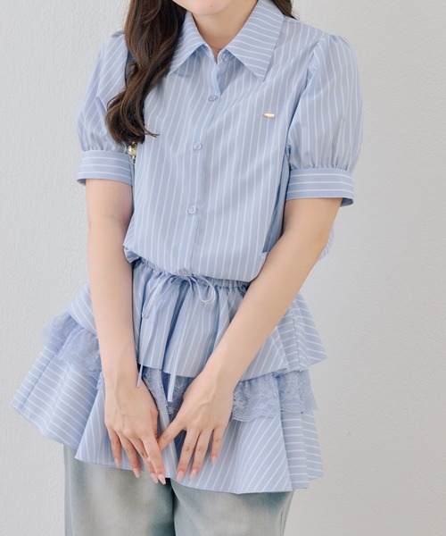 continuer de NICE CLAUP（コンティニューデナイスクラップ）の「裾ティアードミニワンピース（ワンピース・レディース・ブラック/ドット/ストライプ/オフホワイト・FREE）」の21枚目の写真