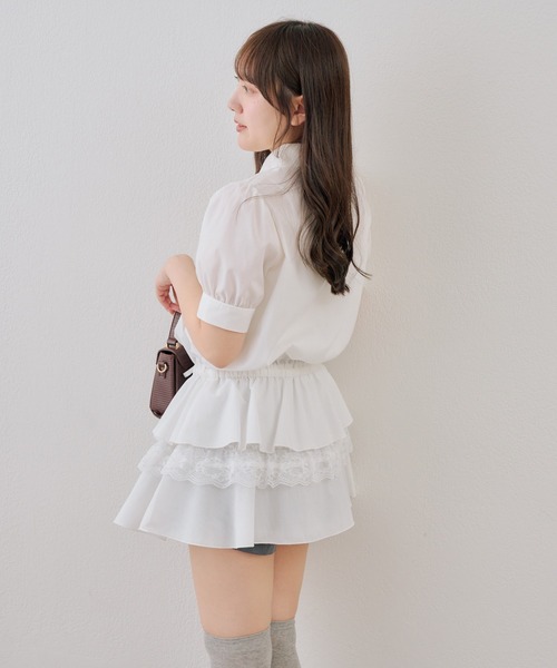 continuer de NICE CLAUP（コンティニューデナイスクラップ）の「裾ティアードミニワンピース（ワンピース・レディース・ブラック/ドット/ストライプ/オフホワイト・FREE）」の9枚目の写真
