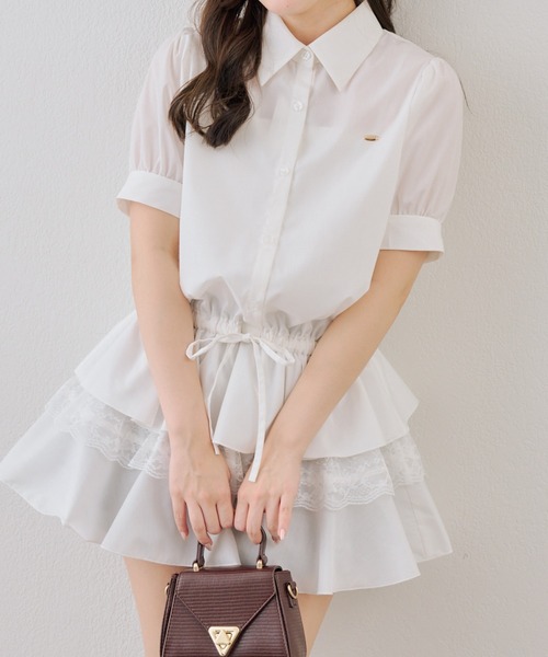 continuer de NICE CLAUP（コンティニューデナイスクラップ）の「裾ティアードミニワンピース（ワンピース・レディース・ブラック/ドット/ストライプ/オフホワイト・FREE）」の10枚目の写真
