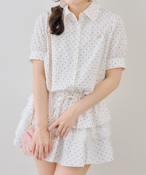 continuer de NICE CLAUP（コンティニューデナイスクラップ）の「裾ティアードミニワンピース（ワンピース・レディース・ブラック/ドット/ストライプ/オフホワイト・FREE）」の14枚目の写真