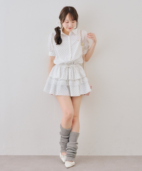 continuer de NICE CLAUP（コンティニューデナイスクラップ）の「裾ティアードミニワンピース（ワンピース・レディース・ブラック/ドット/ストライプ/オフホワイト・FREE）」の16枚目の写真