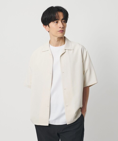 BEAUTY&YOUTH UNITED ARROWS(ビューティーアンドユースユナイテッドアローズ)の「シルキータッチ ナロー オープンカラー シャツ FORM型(シャツ/ブラウス・メンズ・オフホワイト/ダークグレー/ライム・XL/L/M/S)」の2枚目の写真