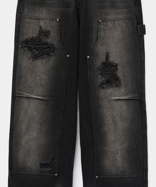 MAISON MINED(メゾンミネド)の「ラギッドカーペンターデニムパンツ ブラック(デニムパンツ・メンズ・その他・SMALL/MEDIUM/LARGE)」の3枚目の写真