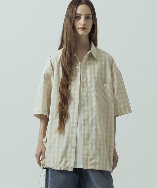 SLICK(スリック)の「【SLICK/スリック】Ombre Check Drawstring Regular Collar Shirt/オンブレチェックドローストリングレギュラーカラーシャツ(シャツ/ブラウス・メンズ・ブラウン/ホワイト/スミクロ・3/2/1)」の6枚目の写真