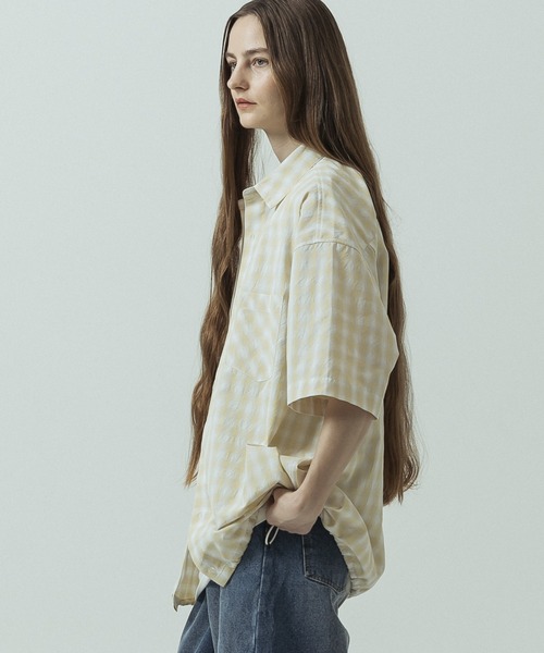 SLICK(スリック)の「【SLICK/スリック】Ombre Check Drawstring Regular Collar Shirt/オンブレチェックドローストリングレギュラーカラーシャツ(シャツ/ブラウス・メンズ・ブラウン/ホワイト/スミクロ・3/2/1)」の8枚目の写真