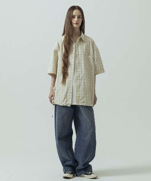 SLICK(スリック)の「【SLICK/スリック】Ombre Check Drawstring Regular Collar Shirt/オンブレチェックドローストリングレギュラーカラーシャツ(シャツ/ブラウス・メンズ・ブラウン/ホワイト/スミクロ・3/2/1)」の9枚目の写真