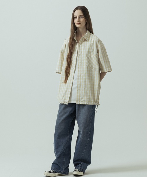 SLICK(スリック)の「【SLICK/スリック】Ombre Check Drawstring Regular Collar Shirt/オンブレチェックドローストリングレギュラーカラーシャツ(シャツ/ブラウス・メンズ・ブラウン/ホワイト/スミクロ・3/2/1)」の10枚目の写真