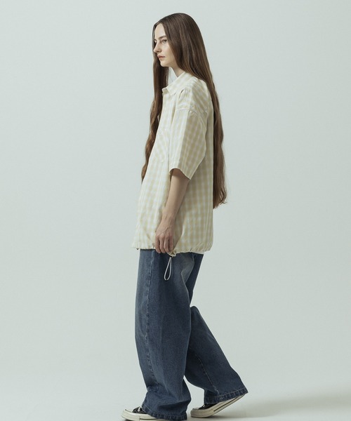 SLICK(スリック)の「【SLICK/スリック】Ombre Check Drawstring Regular Collar Shirt/オンブレチェックドローストリングレギュラーカラーシャツ(シャツ/ブラウス・メンズ・ブラウン/ホワイト/スミクロ・3/2/1)」の14枚目の写真