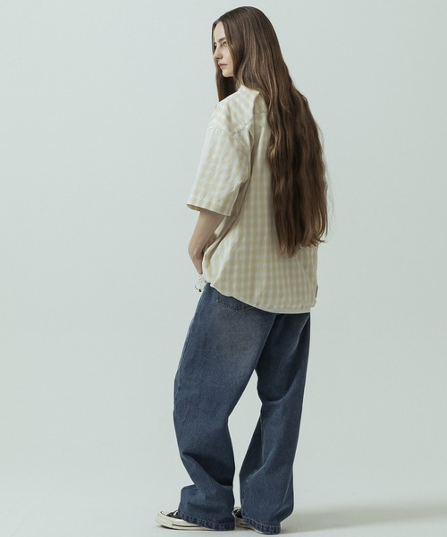 SLICK(スリック)の「【SLICK/スリック】Ombre Check Drawstring Regular Collar Shirt/オンブレチェックドローストリングレギュラーカラーシャツ(シャツ/ブラウス・メンズ・ブラウン/ホワイト/スミクロ・3/2/1)」の16枚目の写真