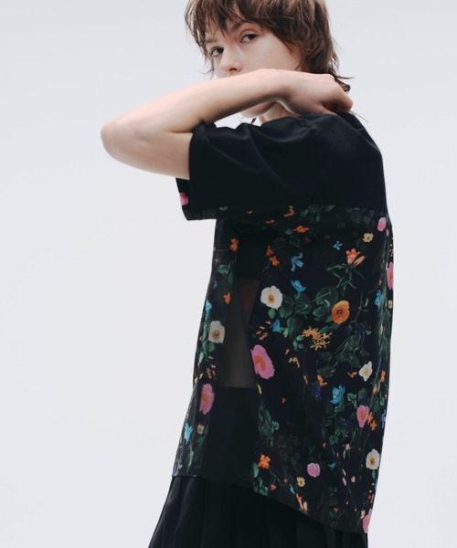 NOISE MAKER(ノイズメーカー)の「ボタニカル切替シアープルオーバー【MADE IN JAPAN】(Tシャツ/カットソー・レディース・ホワイト/ブラック・FREE)」の13枚目の写真