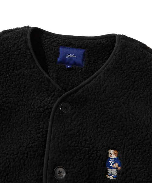 YALE(イェール)の「エンブロイダリーダンカラーリスボアフリースジャケット_ブラック(その他アウター・レディース・その他・WS/SMALL/MEDIUM/LARGE/X-LARGE)」の3枚目の写真