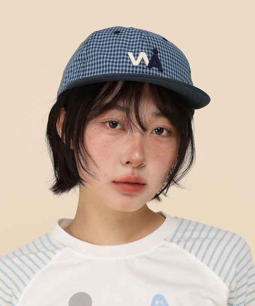 WaiKei(ワイケイ)の「【UNISEX】Wai Kei×ALAND/Aロゴチェックキャップ(キャップ・レディース・ネイビー・FREE)」の10枚目の写真