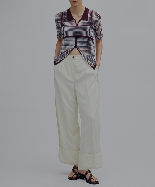 Ameri(アメリ)の「MEDI PUCHI BUSTIER SET KNIT SHIRT(シャツ/ブラウス・レディース・ボルドー/イエロー/ブラック・FREE)」の22枚目の写真