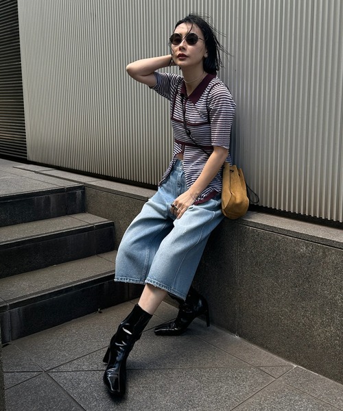 Ameri(アメリ)の「MEDI PUCHI BUSTIER SET KNIT SHIRT(シャツ/ブラウス・レディース・ボルドー/イエロー/ブラック・FREE)」の11枚目の写真