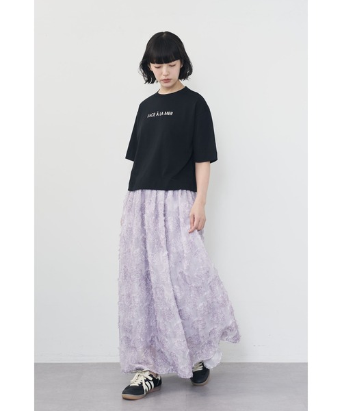 Limue(リミュ)の「カットジャガードスカート(スカート・レディース・ラベンダー/ベージュ・FREE)」の7枚目の写真
