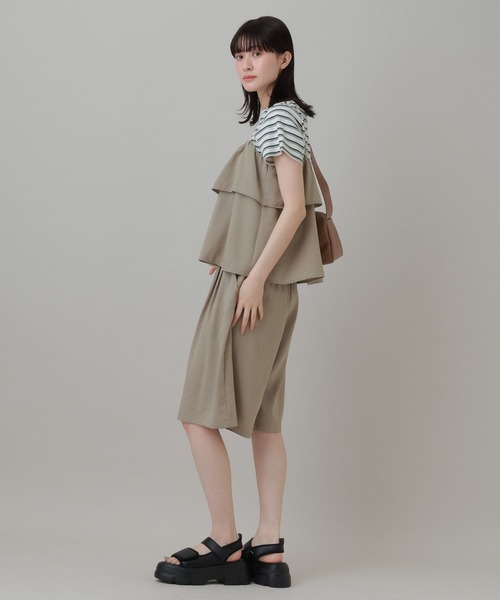 LAKOLE(ラコレ)の「<多機能ウェア>リネンライクタックハーフパンツ /659869(その他パンツ・レディース・テラコッタ/グレイッシュベージュ/アイボリー/チャコール・FREE)」の6枚目の写真
