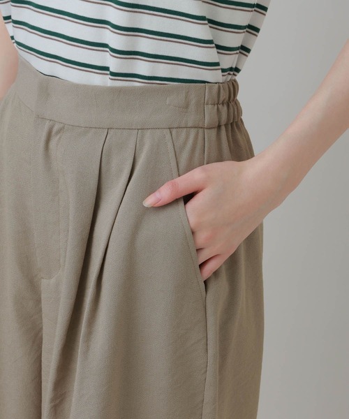 LAKOLE(ラコレ)の「<多機能ウェア>リネンライクタックハーフパンツ /659869(その他パンツ・レディース・テラコッタ/グレイッシュベージュ/アイボリー/チャコール・FREE)」の12枚目の写真