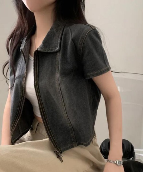 semplice（センプリチェ）の「シャツ【韓国ファッション】（シャツ/ブラウス・レディース・ブラック/ブルー・F）」の13枚目の写真