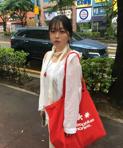 mydeepbluememories(マイディープブルーメモリーズ)の「MM LOGO ECO BAG_Red(エコバッグ/サブバッグ・レディース・レッド・FREE)」の14枚目の写真