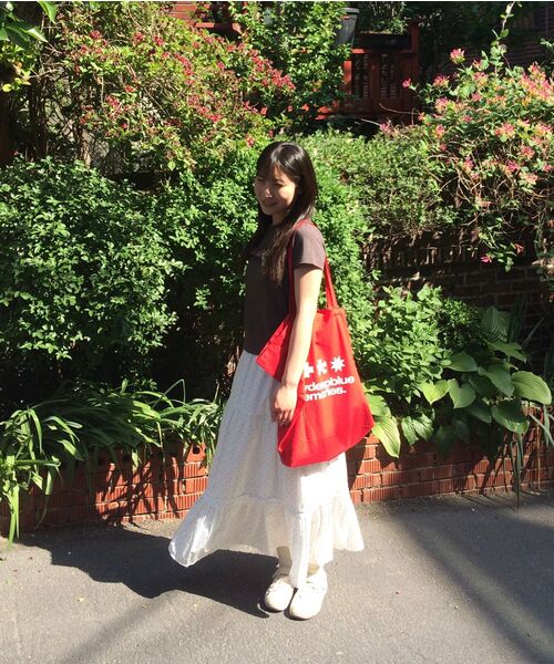 mydeepbluememories(マイディープブルーメモリーズ)の「MM LOGO ECO BAG_Red(エコバッグ/サブバッグ・レディース・レッド・FREE)」の10枚目の写真