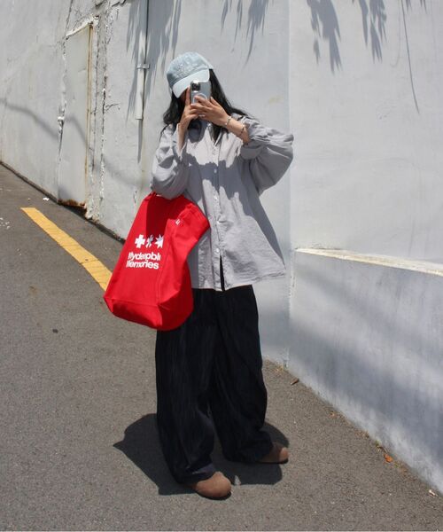 mydeepbluememories(マイディープブルーメモリーズ)の「MM LOGO ECO BAG_Red(エコバッグ/サブバッグ・レディース・レッド・FREE)」の5枚目の写真