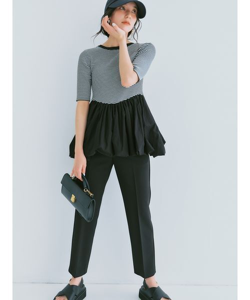 Mila Owen（ミラオーウェン）の「【ウォッシャブル】2wayペプラムリブニットドッキングトップス（Tシャツ/カットソー・レディース・ブラック/その他/ホワイト・0/1）」の18枚目の写真