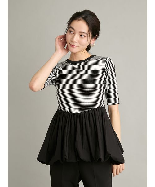 Mila Owen（ミラオーウェン）の「【ウォッシャブル】2wayペプラムリブニットドッキングトップス（Tシャツ/カットソー・レディース・ブラック/その他/ホワイト・0/1）」の9枚目の写真