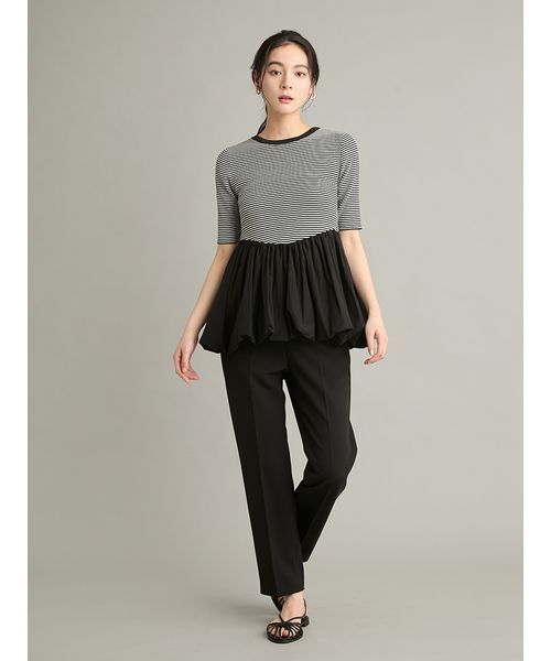 Mila Owen（ミラオーウェン）の「【ウォッシャブル】2wayペプラムリブニットドッキングトップス（Tシャツ/カットソー・レディース・ブラック/その他/ホワイト・0/1）」の8枚目の写真