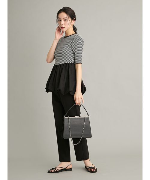 Mila Owen（ミラオーウェン）の「【ウォッシャブル】2wayペプラムリブニットドッキングトップス（Tシャツ/カットソー・レディース・ブラック/その他/ホワイト・0/1）」の7枚目の写真