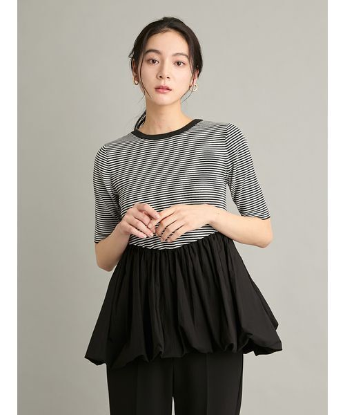 Mila Owen（ミラオーウェン）の「【ウォッシャブル】2wayペプラムリブニットドッキングトップス（Tシャツ/カットソー・レディース・ブラック/その他/ホワイト・0/1）」の6枚目の写真