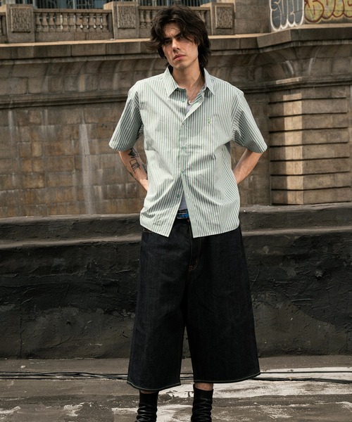 HUF（ハフ）の「EXPRESSION DENIM BAGGY SHORT（デニムパンツ・メンズ・ネイビー/ホワイト・34/28/30/32）」の7枚目の写真