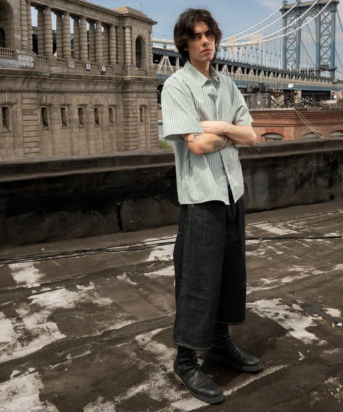 HUF（ハフ）の「EXPRESSION DENIM BAGGY SHORT（デニムパンツ・メンズ・ネイビー/ホワイト・34/28/30/32）」の8枚目の写真