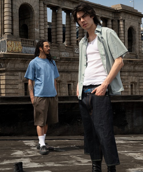 HUF（ハフ）の「EXPRESSION DENIM BAGGY SHORT（デニムパンツ・メンズ・ネイビー/ホワイト・34/28/30/32）」の9枚目の写真