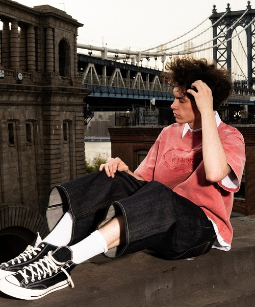 HUF（ハフ）の「EXPRESSION DENIM BAGGY SHORT（デニムパンツ・メンズ・ネイビー/ホワイト・34/28/30/32）」の5枚目の写真
