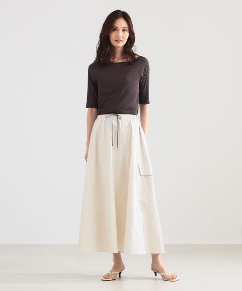 Demi-Luxe BEAMS（デミルクス ビームス）の「サイドポケット サーキュラー スカート（スカート・レディース・ネイビー/ホワイト系その他5・38/36）」の3枚目の写真