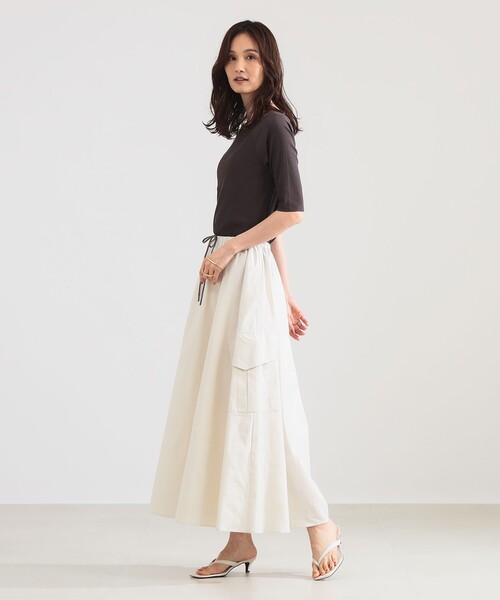 Demi-Luxe BEAMS（デミルクス ビームス）の「サイドポケット サーキュラー スカート（スカート・レディース・ネイビー/ホワイト系その他5・38/36）」の4枚目の写真