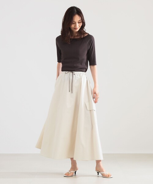 Demi-Luxe BEAMS（デミルクス ビームス）の「サイドポケット サーキュラー スカート（スカート・レディース・ネイビー/ホワイト系その他5・38/36）」の5枚目の写真