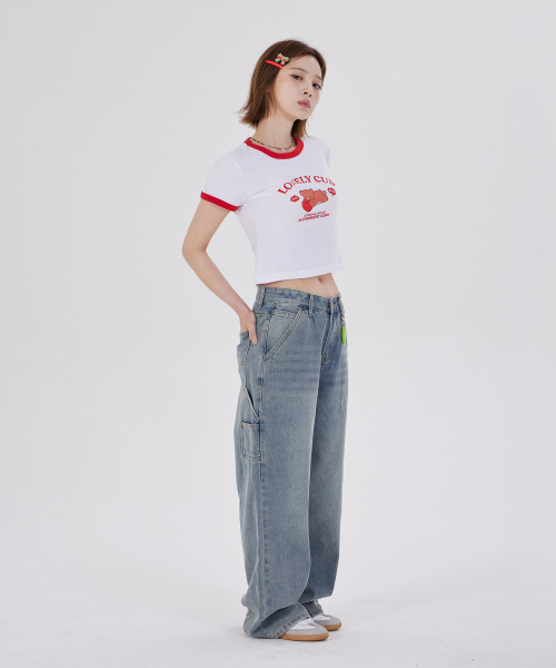 DYSFUNCT(ディスファンクト)の「LONELY CUB RINGER T-SHIRT(RED)(Tシャツ/カットソー・レディース・その他・SMALL/MEDIUM)」の2枚目の写真