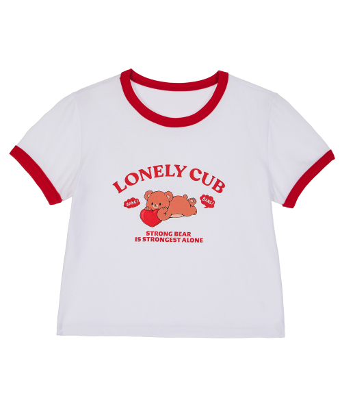 DYSFUNCT(ディスファンクト)の「LONELY CUB RINGER T-SHIRT(RED)(Tシャツ/カットソー・レディース・その他・SMALL/MEDIUM)」の4枚目の写真